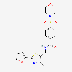 molecular formula C20H21N3O5S2 B3009145 N-((2-(furan-2-yl)-4-methylthiazol-5-yl)methyl)-4-(morpholinosulfonyl)benzamide CAS No. 1421468-42-9