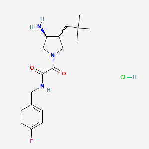 2-[(3S,4R)-3-Amino-4-(2,2-dimethylpropyl)pyrrolidin-1-yl]-N-[(4-fluorophenyl)methyl]-2-oxoacetamide;hydrochloride