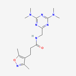 N-((4,6-bis(dimethylamino)-1,3,5-triazin-2-yl)methyl)-3-(3,5-dimethylisoxazol-4-yl)propanamide