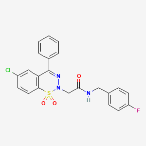 2-(6-chloro-1,1-dioxido-4-phenyl-2H-1,2,3-benzothiadiazin-2-yl)-N-(4-fluorobenzyl)acetamide
