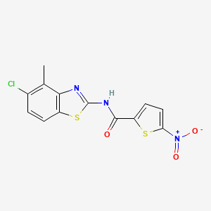 molecular formula C13H8ClN3O3S2 B3009160 N-(5-chloro-4-methyl-1,3-benzothiazol-2-yl)-5-nitrothiophene-2-carboxamide CAS No. 862807-33-8