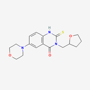 6-morpholin-4-yl-3-(oxolan-2-ylmethyl)-2-sulfanylidene-1H-quinazolin-4-one