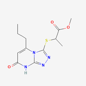 Methyl 2-((7-oxo-5-propyl-7,8-dihydro-[1,2,4]triazolo[4,3-a]pyrimidin-3-yl)thio)propanoate