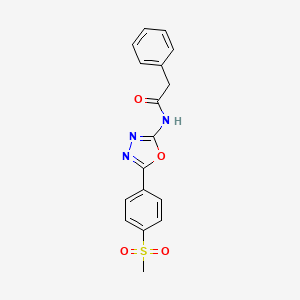 N-[5-(4-methylsulfonylphenyl)-1,3,4-oxadiazol-2-yl]-2-phenylacetamide