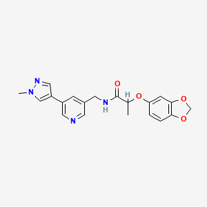 2-(benzo[d][1,3]dioxol-5-yloxy)-N-((5-(1-methyl-1H-pyrazol-4-yl)pyridin-3-yl)methyl)propanamide