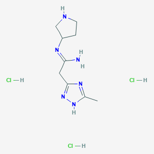 2-(5-methyl-1H-1,2,4-triazol-3-yl)-N'-(pyrrolidin-3-yl)ethanimidamide trihydrochloride
