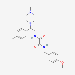 molecular formula C24H32N4O3 B3009222 N1-(4-methoxybenzyl)-N2-(2-(4-methylpiperazin-1-yl)-2-(p-tolyl)ethyl)oxalamide CAS No. 898432-32-1