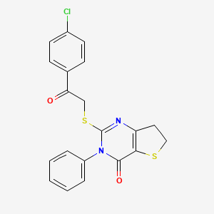 2-[2-(4-Chlorophenyl)-2-oxoethyl]sulfanyl-3-phenyl-6,7-dihydrothieno[3,2-d]pyrimidin-4-one