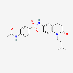 molecular formula C22H27N3O4S B3009233 N-(4-(N-(1-isopentyl-2-oxo-1,2,3,4-tetrahydroquinolin-6-yl)sulfamoyl)phenyl)acetamide CAS No. 941912-51-2