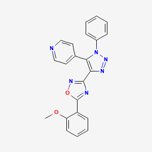 molecular formula C22H16N6O2 B3009261 4-{4-[5-(2-methoxyphenyl)-1,2,4-oxadiazol-3-yl]-1-phenyl-1H-1,2,3-triazol-5-yl}pyridine CAS No. 1251591-10-2