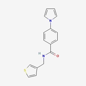 molecular formula C16H14N2OS B3009271 4-(1H-pyrrol-1-yl)-N-(thiophen-3-ylmethyl)benzamide CAS No. 1286726-82-6