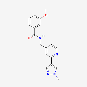 molecular formula C18H18N4O2 B3009272 3-methoxy-N-((2-(1-methyl-1H-pyrazol-4-yl)pyridin-4-yl)methyl)benzamide CAS No. 2034309-39-0