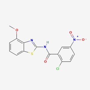 molecular formula C15H10ClN3O4S B3009273 2-chloro-N-(4-methoxy-1,3-benzothiazol-2-yl)-5-nitrobenzamide CAS No. 300568-04-1