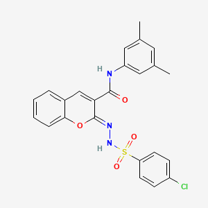 (2Z)-2-[(4-chlorophenyl)sulfonylhydrazinylidene]-N-(3,5-dimethylphenyl)chromene-3-carboxamide