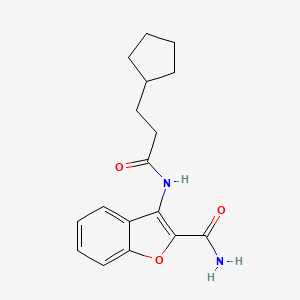 3-(3-Cyclopentylpropanamido)benzofuran-2-carboxamide