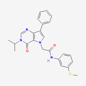 N-[3-(methylsulfanyl)phenyl]-2-[4-oxo-7-phenyl-3-(propan-2-yl)-3,4-dihydro-5H-pyrrolo[3,2-d]pyrimidin-5-yl]acetamide