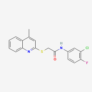 N-(3-chloro-4-fluorophenyl)-2-[(4-methylquinolin-2-yl)sulfanyl]acetamide