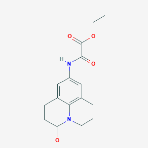 Ethyl 2-oxo-2-((3-oxo-1,2,3,5,6,7-hexahydropyrido[3,2,1-ij]quinolin-9-yl)amino)acetate