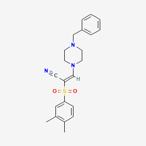 (E)-3-(4-benzylpiperazin-1-yl)-2-((3,4-dimethylphenyl)sulfonyl)acrylonitrile