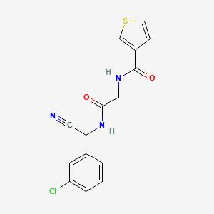 N-[(3-chlorophenyl)(cyano)methyl]-2-[(thiophen-3-yl)formamido]acetamide