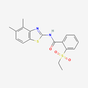 molecular formula C18H18N2O3S2 B3009327 N-(4,5-dimethyl-1,3-benzothiazol-2-yl)-2-(ethanesulfonyl)benzamide CAS No. 886924-00-1