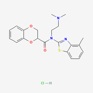 molecular formula C21H24ClN3O3S B3009334 N-(2-(dimethylamino)ethyl)-N-(4-methylbenzo[d]thiazol-2-yl)-2,3-dihydrobenzo[b][1,4]dioxine-2-carboxamide hydrochloride CAS No. 1215316-07-6