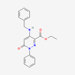 molecular formula C20H19N3O3 B3009338 4-(苄氨基)-6-氧代-1-苯基-1,6-二氢吡啶嗪-3-羧酸乙酯 CAS No. 921899-68-5