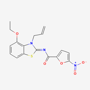 molecular formula C17H15N3O5S B3009340 (Z)-N-(3-烯丙基-4-乙氧基苯并[d]噻唑-2(3H)-亚甲基)-5-硝基呋喃-2-甲酰胺 CAS No. 868376-30-1