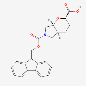 molecular formula C23H23NO5 B3009344 (2S,4As,7aR)-6-(9H-fluoren-9-ylmethoxycarbonyl)-3,4,4a,5,7,7a-hexahydro-2H-pyrano[2,3-c]pyrrole-2-carboxylic acid CAS No. 2580104-39-6