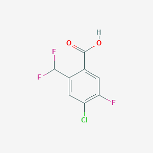 molecular formula C8H4ClF3O2 B3009346 4-Chloro-2-(difluoromethyl)-5-fluorobenzoic acid CAS No. 2248417-01-6