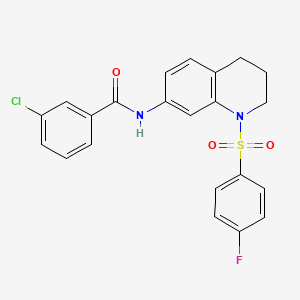 3-chloro-N-(1-((4-fluorophenyl)sulfonyl)-1,2,3,4-tetrahydroquinolin-7-yl)benzamide
