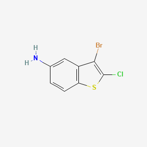 molecular formula C8H5BrClNS B3009351 3-Bromo-2-chlorobenzo[b]thiophen-5-amine CAS No. 1935534-79-4