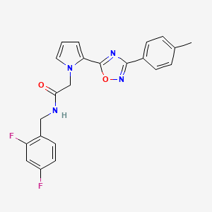 molecular formula C22H18F2N4O2 B3009361 N-(2,4-difluorobenzyl)-2-{2-[3-(4-methylphenyl)-1,2,4-oxadiazol-5-yl]-1H-pyrrol-1-yl}acetamide CAS No. 1261014-51-0