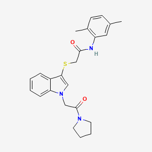 N-(2,5-dimethylphenyl)-2-((1-(2-oxo-2-(pyrrolidin-1-yl)ethyl)-1H-indol-3-yl)thio)acetamide