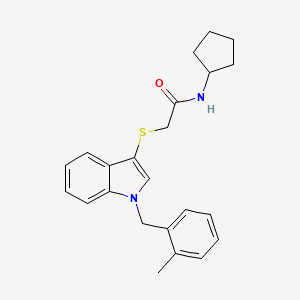 N-cyclopentyl-2-[1-[(2-methylphenyl)methyl]indol-3-yl]sulfanylacetamide