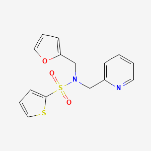 molecular formula C15H14N2O3S2 B3009373 N-(furan-2-ylmethyl)-N-(pyridin-2-ylmethyl)thiophene-2-sulfonamide CAS No. 1286718-23-7
