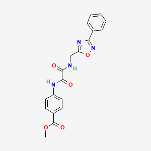 Methyl 4-(2-oxo-2-(((3-phenyl-1,2,4-oxadiazol-5-yl)methyl)amino)acetamido)benzoate