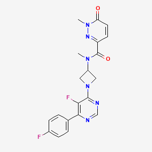 N-[1-[5-Fluoro-6-(4-fluorophenyl)pyrimidin-4-yl]azetidin-3-yl]-N,1-dimethyl-6-oxopyridazine-3-carboxamide