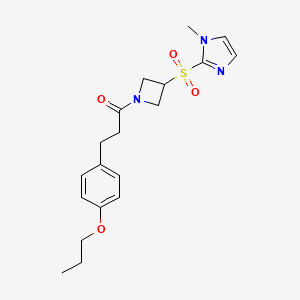 1-(3-((1-methyl-1H-imidazol-2-yl)sulfonyl)azetidin-1-yl)-3-(4-propoxyphenyl)propan-1-one