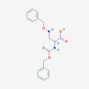 molecular formula C18H20N2O5 B030094 3-[(Benzyloxy)amino]-N-[(benzyloxy)carbonyl]-D,L-alanine CAS No. 96521-76-5