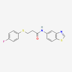 molecular formula C16H13FN2OS2 B3009411 N-(benzo[d]thiazol-5-yl)-3-((4-fluorophenyl)thio)propanamide CAS No. 941924-82-9