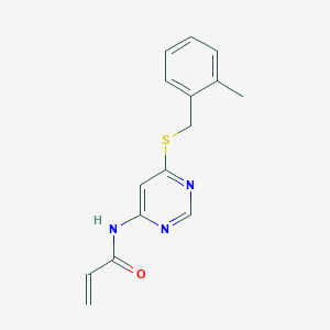 molecular formula C15H15N3OS B3009423 N-(6-{[(2-methylphenyl)methyl]sulfanyl}pyrimidin-4-yl)prop-2-enamide CAS No. 2305529-15-9