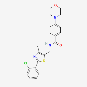 molecular formula C22H22ClN3O2S B3009432 N-((2-(2-chlorophenyl)-4-methylthiazol-5-yl)methyl)-4-morpholinobenzamide CAS No. 1797848-02-2