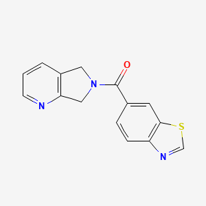 molecular formula C15H11N3OS B3009434 benzo[d]thiazol-6-yl(5H-pyrrolo[3,4-b]pyridin-6(7H)-yl)methanone CAS No. 2310012-32-7