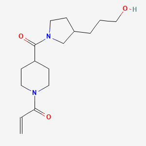 molecular formula C16H26N2O3 B3009461 1-[4-[3-(3-Hydroxypropyl)pyrrolidine-1-carbonyl]piperidin-1-yl]prop-2-en-1-one CAS No. 2361680-58-0