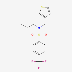 molecular formula C15H16F3NO2S2 B3009472 N-propyl-N-(thiophen-3-ylmethyl)-4-(trifluoromethyl)benzenesulfonamide CAS No. 1235169-72-8