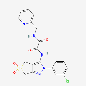 molecular formula C19H16ClN5O4S B3009474 N1-(2-(3-chlorophenyl)-5,5-dioxido-4,6-dihydro-2H-thieno[3,4-c]pyrazol-3-yl)-N2-(pyridin-2-ylmethyl)oxalamide CAS No. 899750-85-7