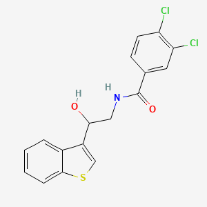 molecular formula C17H13Cl2NO2S B3009482 N-[2-(1-benzothiophen-3-yl)-2-hydroxyethyl]-3,4-dichlorobenzamide CAS No. 2034602-28-1