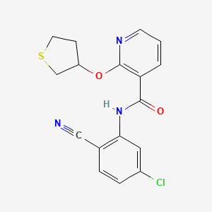 molecular formula C17H14ClN3O2S B3009488 N-(5-chloro-2-cyanophenyl)-2-(thiolan-3-yloxy)pyridine-3-carboxamide CAS No. 2034430-84-5