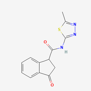 molecular formula C13H11N3O2S B3009495 N-(5-methyl-1,3,4-thiadiazol-2-yl)-3-oxo-2,3-dihydro-1H-indene-1-carboxamide CAS No. 1203258-97-2